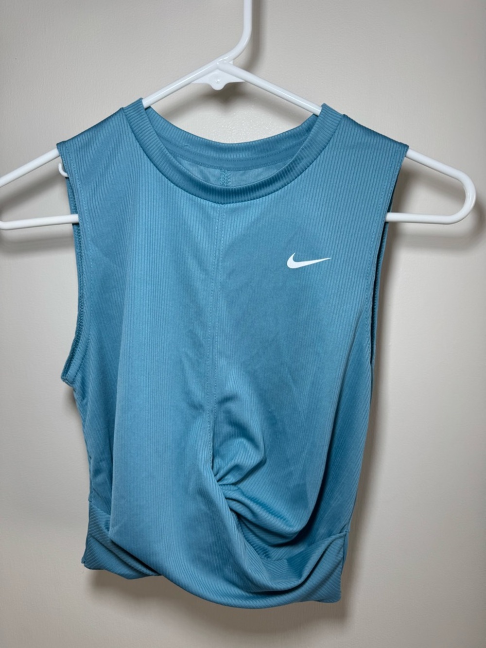 Nike Teal Blue Ribbed Sleeveless Workout Tank